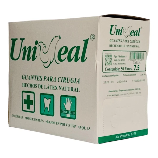 Guante P/Cirujano #7.5 Uniseal C/50P - Imagen 2