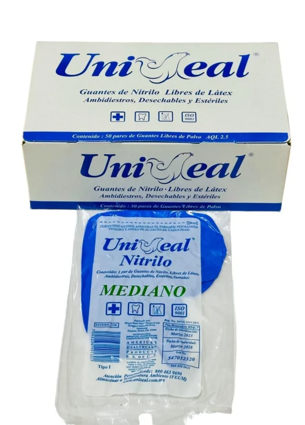 Guante Nitrilo Est Med C/50 P Uniseal