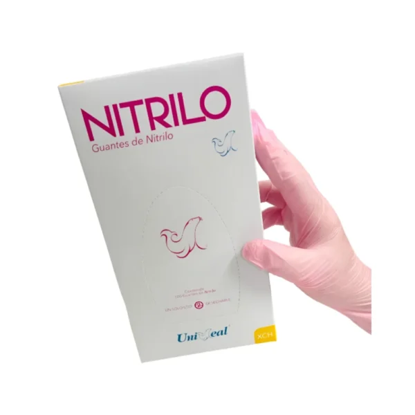 Guante Nitrilo Tex. N/Est.Xch Rosa Unise