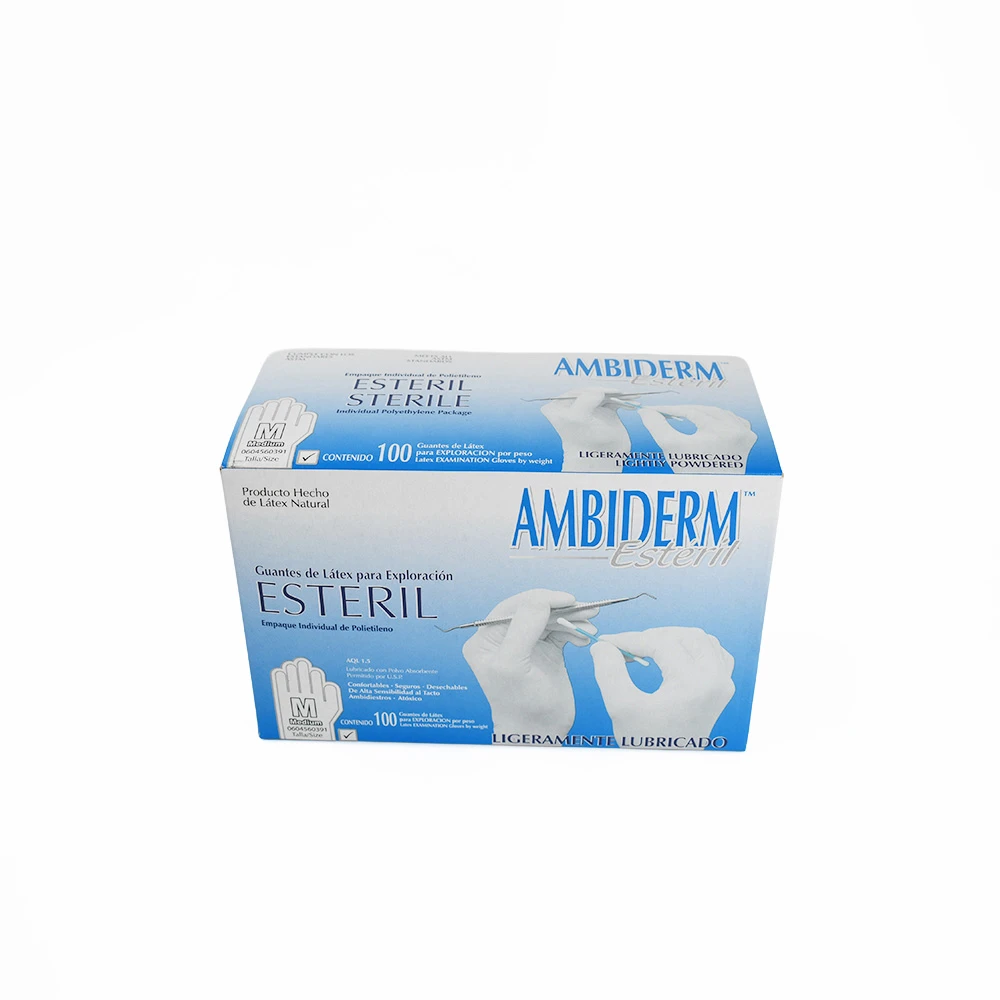 Guante de Latex Estéril Ambiderm Mediano con 100 Piezas - Imagen 2