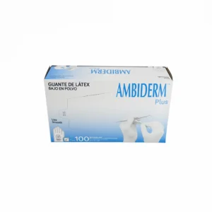 Guante de Latex Plus Ambiderm No Estéril Grande Con 100 Pzas