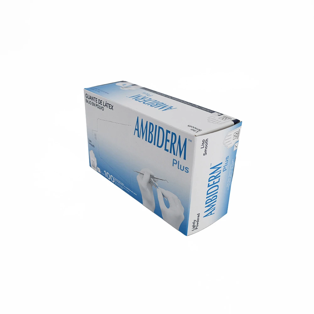 Guante de Latex Plus Ambiderm No Estéril Mediano Con 100 Pzas - Imagen 3