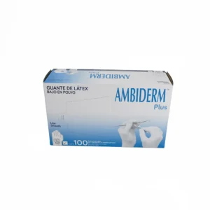 Guante de Latex Plus Ambiderm No Estéril Chico Con 100 Pzas