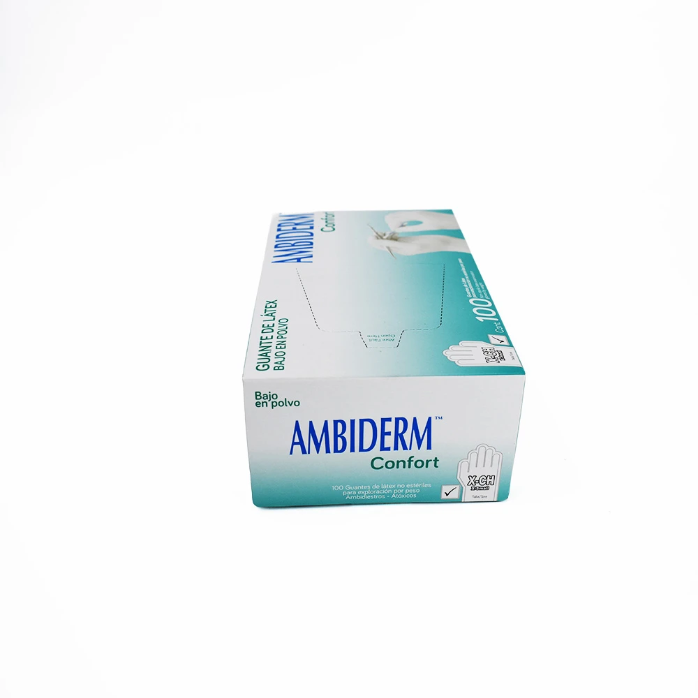 Guante de Latex Confort Ambiderm Natural Talla Xs Con 100 Pzs - Imagen 3