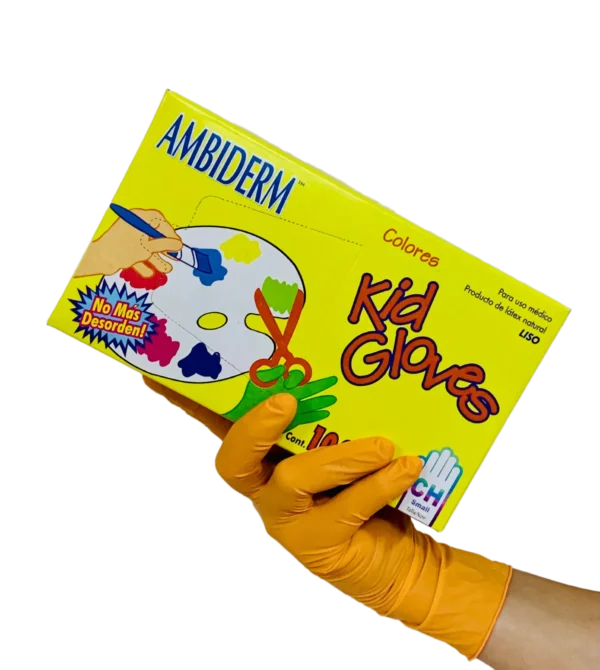 Guantes Kid Gloves chico – Ambiderm – 100 piezas – mano con guante