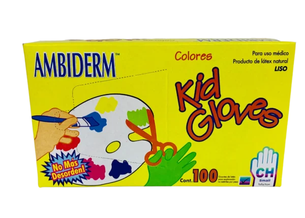 Guantes Kid Gloves chico – Ambiderm – 100 piezas – empaque colorido
