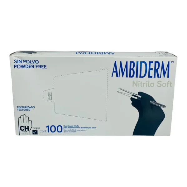 Guante nitrilo soft negro no estéril Ambiderm – CH – 100 piezas