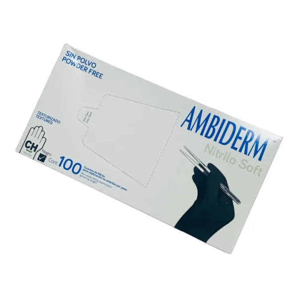 Guante nitrilo soft negro no estéril Ambiderm – CH – 100 piezas