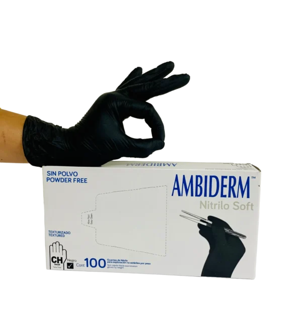 Guante nitrilo soft negro no estéril Ambiderm – CH – 100 piezas