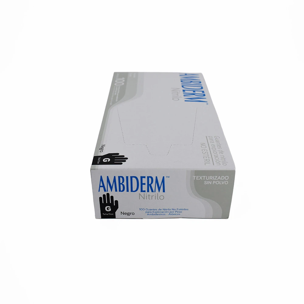 Guante Nitrilo Soft Negro Ambiderm No Estéril Grande 100 pzas - Imagen 3