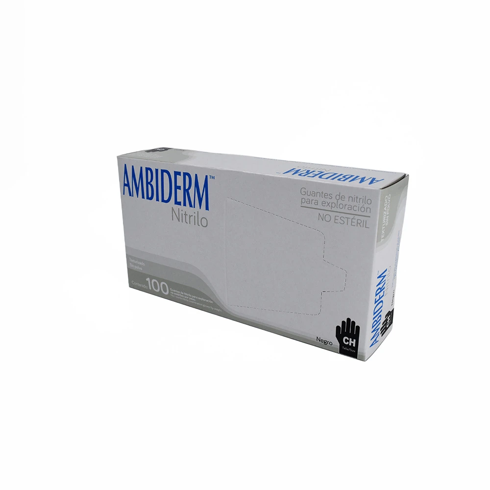 Guante Nitrilo Soft Negro Ambiderm No Estéril Chico 100 Pzas - Imagen 3