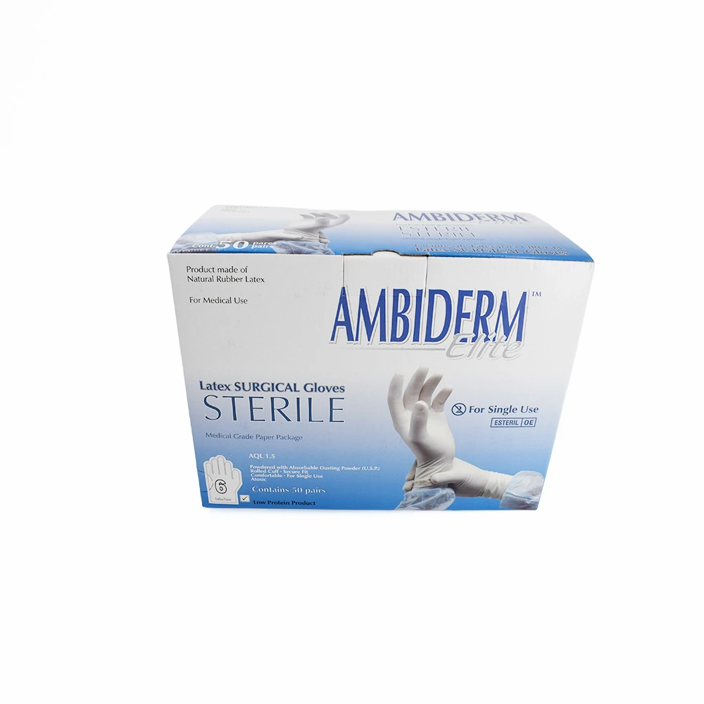 Guantes Látex Estéril Ambiderm Cirujano #6 Caja Con 50 Pares - Imagen 4