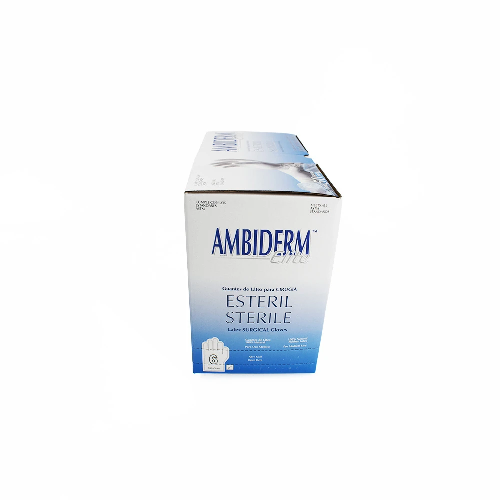Guantes Látex Estéril Ambiderm Cirujano #6 Caja Con 50 Pares - Imagen 2