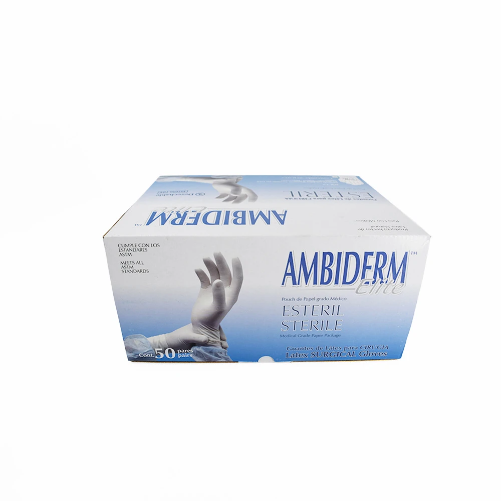 Guantes Látex Estéril Ambiderm Cirujano #6.5 Caja C/50 Pares - Imagen 3