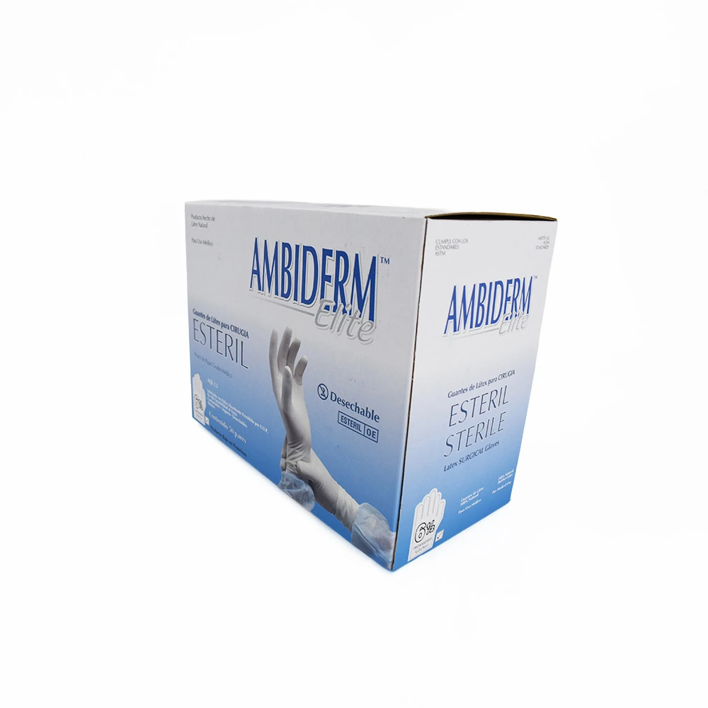 Guantes Látex Estéril Ambiderm Cirujano #6.5 Caja C/50 Pares - Imagen 4