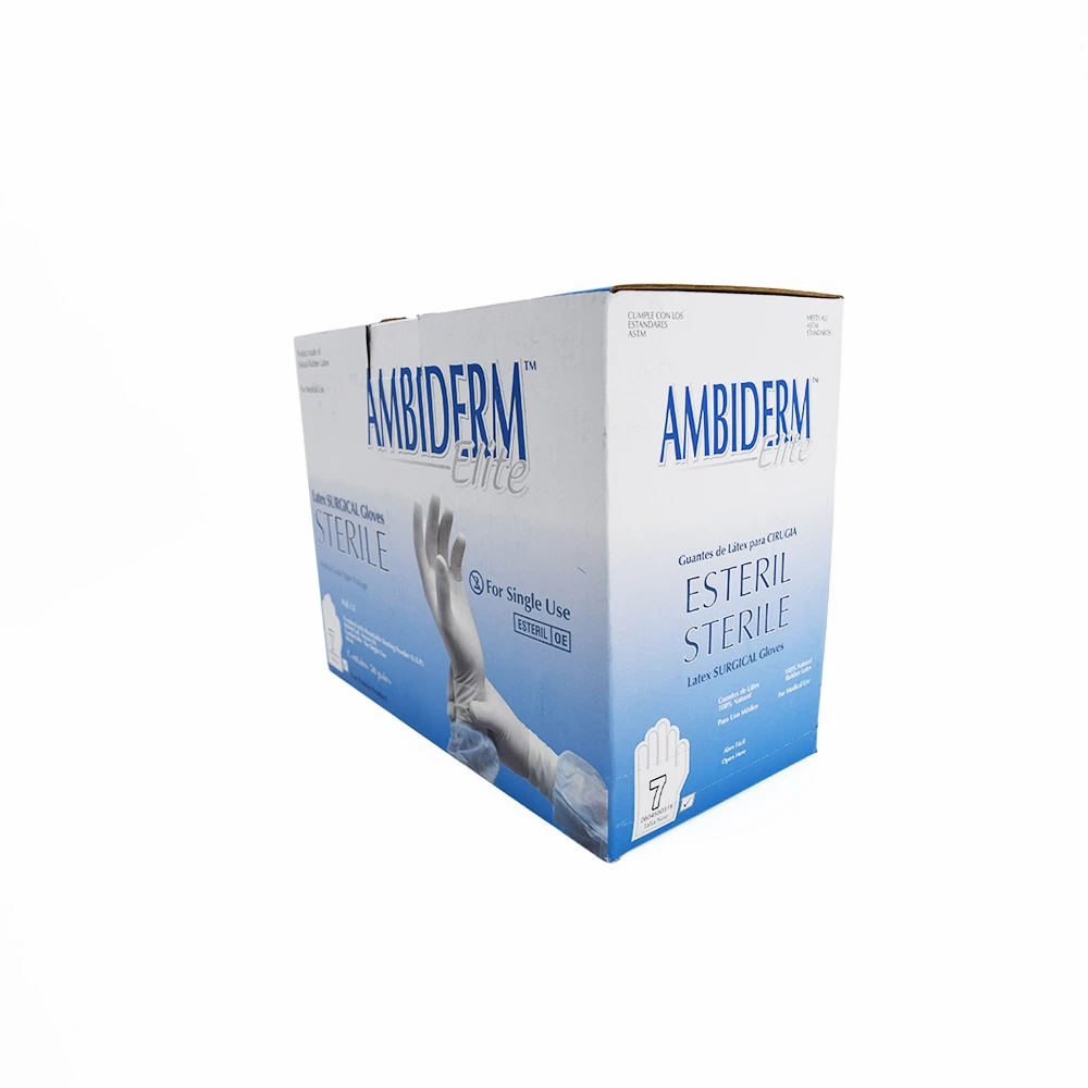 Guantes Látex Estéril Ambiderm Cirujano #7 Caja Con 50 Pares - Imagen 2