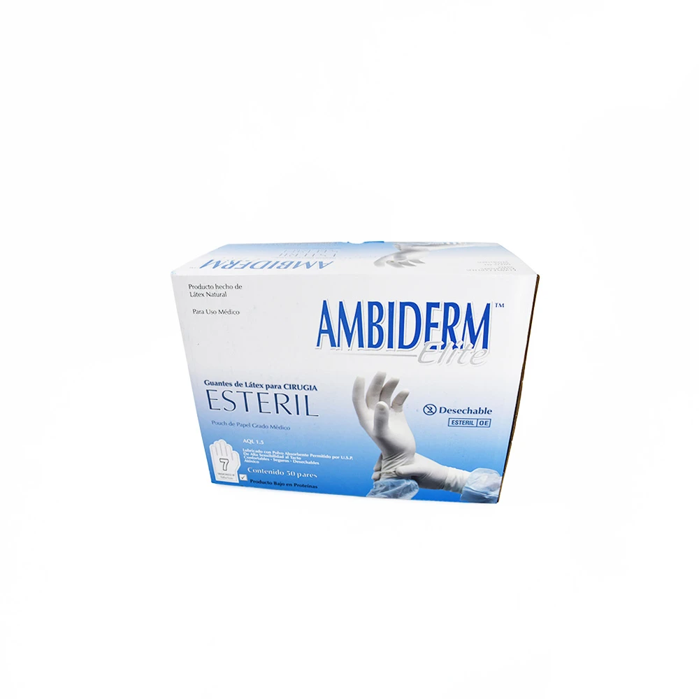 Guantes Látex Estéril Ambiderm Cirujano #7 Caja Con 50 Pares - Imagen 4