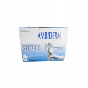 Guantes Látex Estéril Ambiderm Cirujano #7.5 Caja C/50 Pares