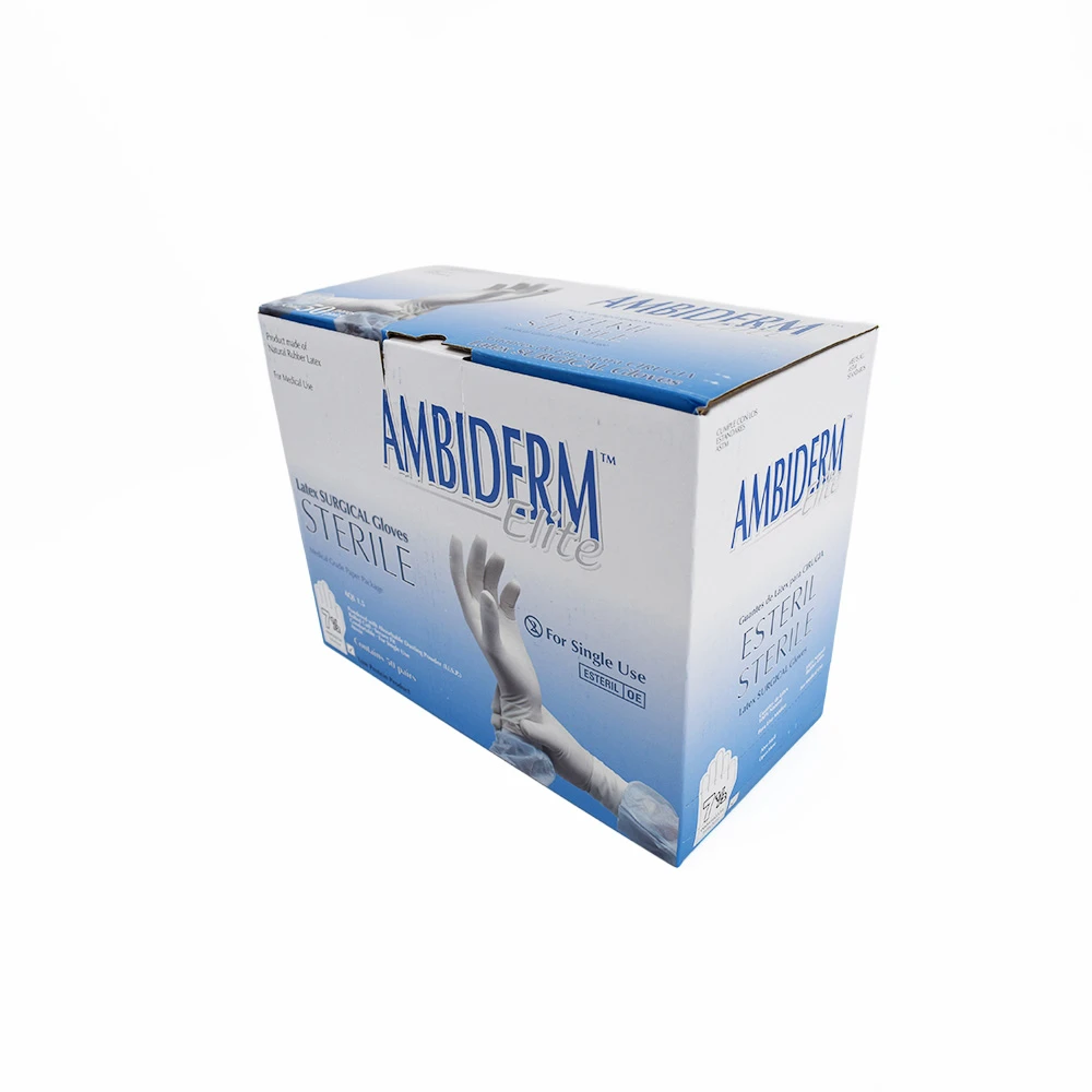 Guantes Látex Estéril Ambiderm Cirujano #7.5 Caja C/50 Pares - Imagen 3