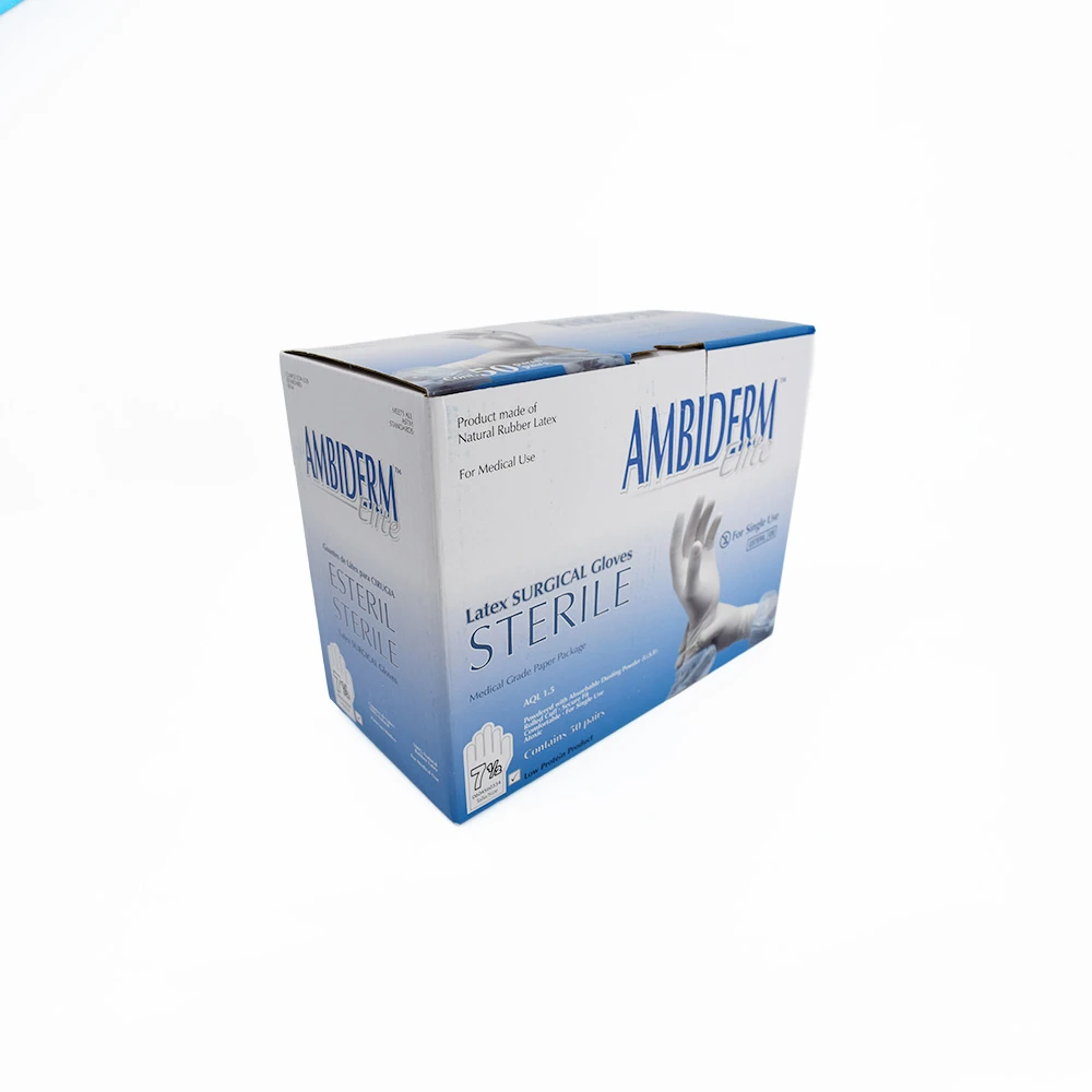 Guantes Látex Estéril Ambiderm Cirujano #7.5 Caja C/50 Pares - Imagen 4