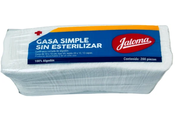 Gasa no estéril 10×10 cm Jaloma | Paquete c/200 - Imagen 2