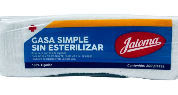 Gasa no estéril 10×10 cm Jaloma | Paquete c/200