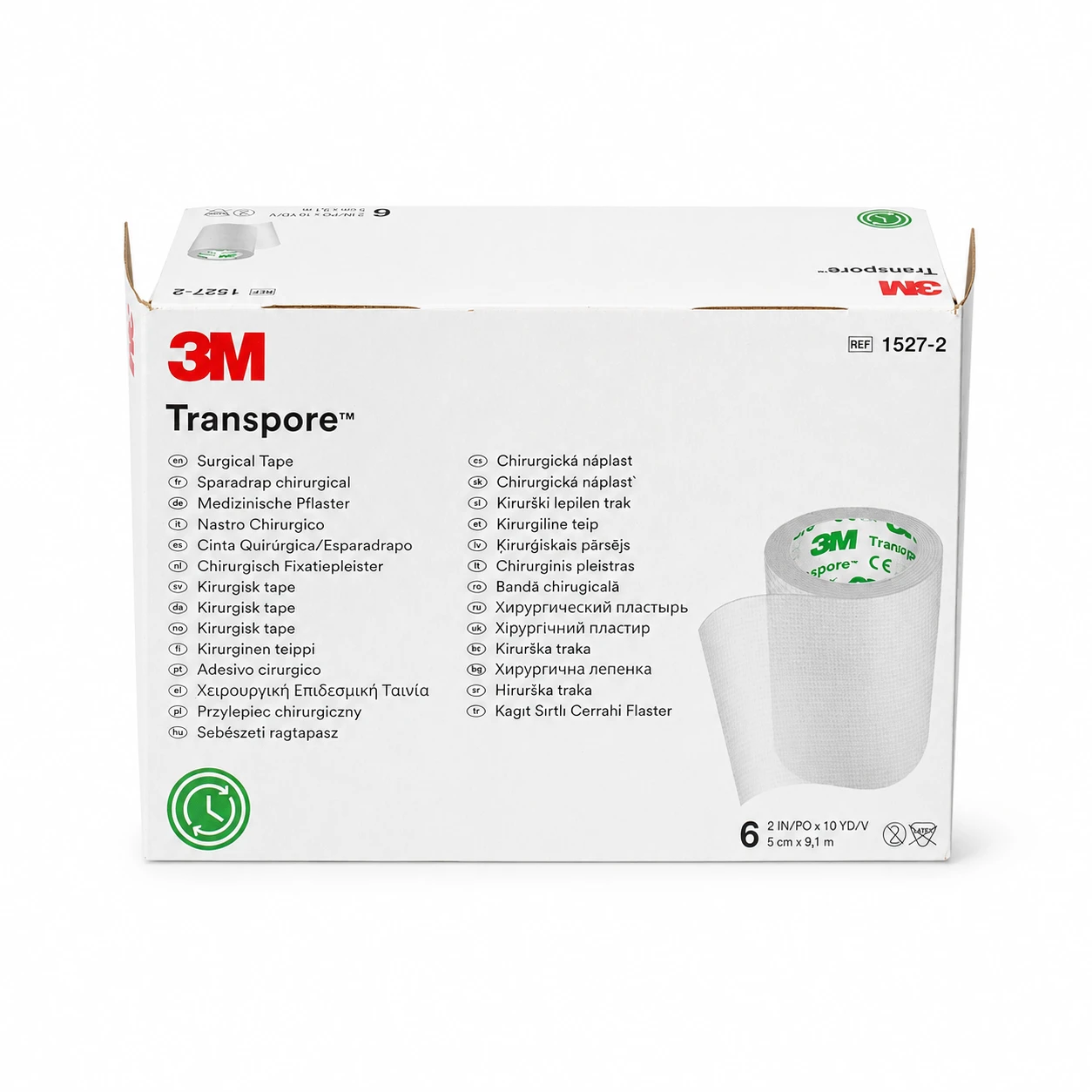 3M Transpore™ Cinta Quirúrgica Transparente – 5 cm × 9.1 m (Caja con 6 rollos)