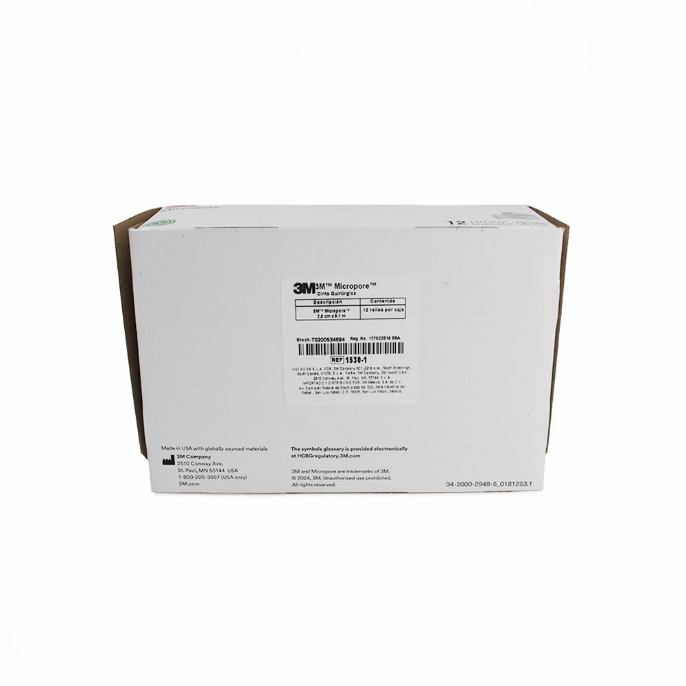 3M Micropore™ Cinta Quirúrgica de Papel – 2.5 cm × 9.1 m (Caja con 12 rollos) - Imagen 4