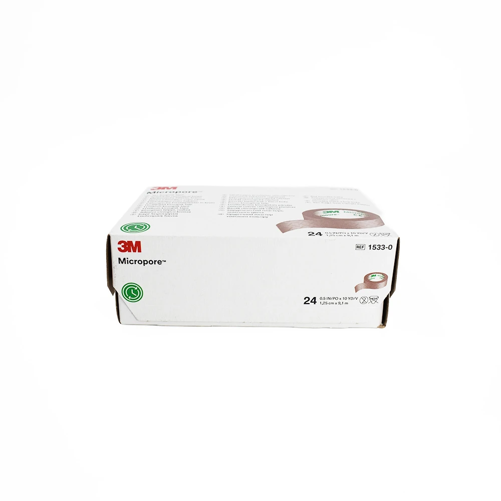 3M Micropore™ Cinta Quirúrgica Color Piel – 1.25 cm × 9.1 m (Caja con 24 rollos) - Imagen 2
