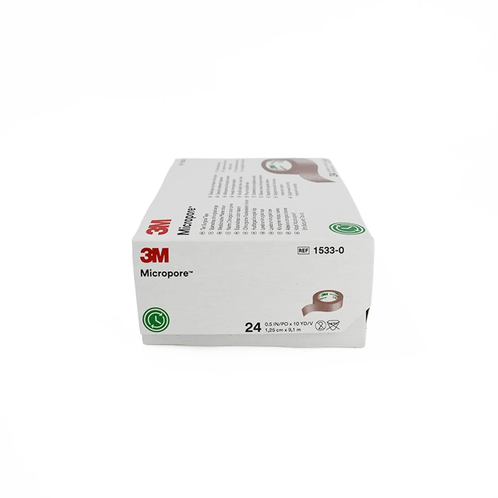 3M Micropore™ Cinta Quirúrgica Color Piel – 1.25 cm × 9.1 m (Caja con 24 rollos) - Imagen 3