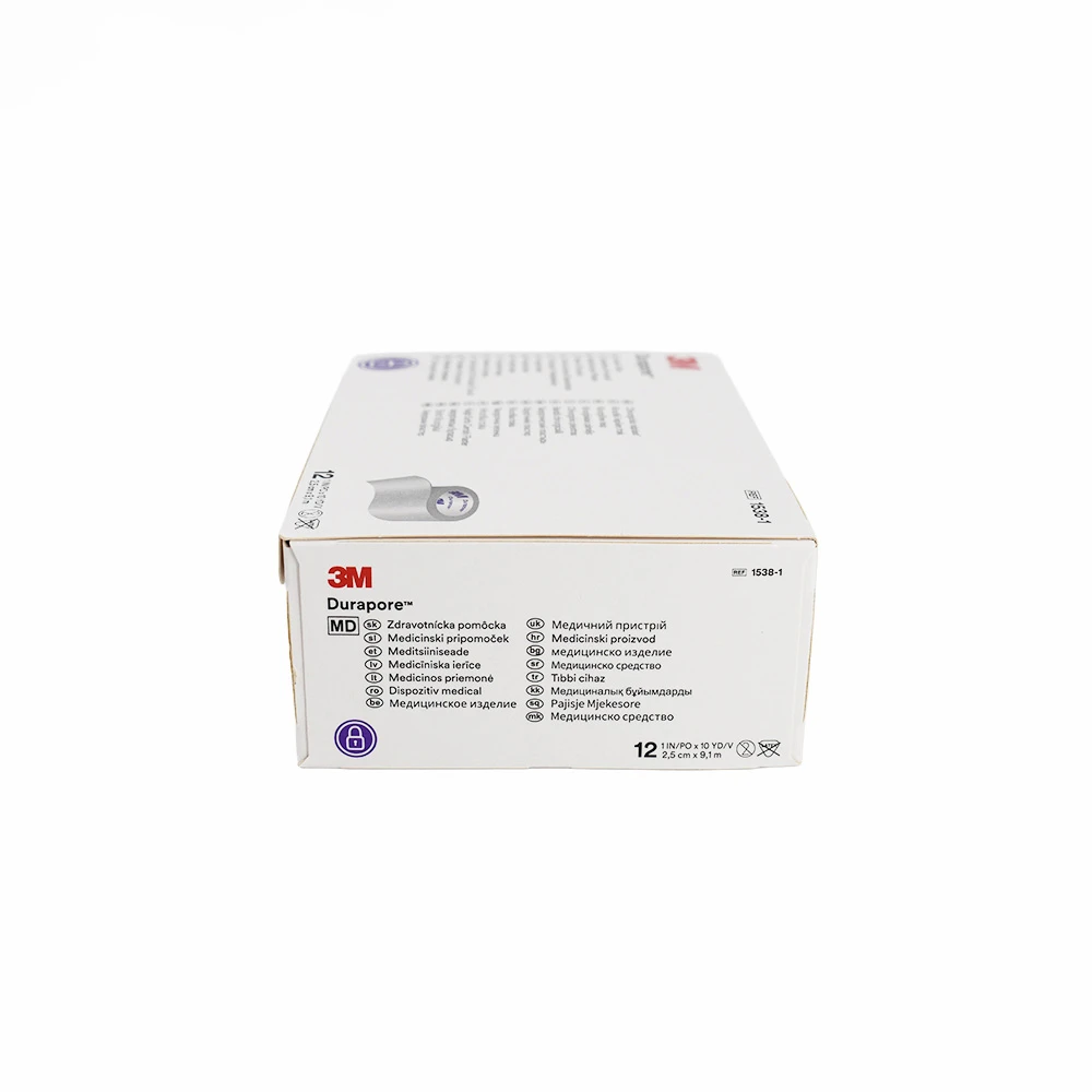 3M Durapore™ Cinta Quirúrgica de Tela – 2.5 cm × 9.1 m (Caja con 12 rollos) - Imagen 3