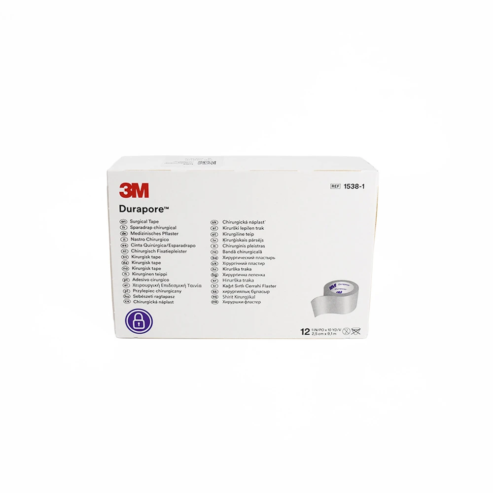 3M Durapore™ Cinta Quirúrgica de Tela – 2.5 cm × 9.1 m (Caja con 12 rollos) - Imagen 4