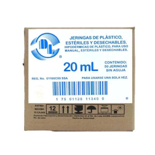 Jeringa 20Ml Sin Aguja C/50 Dl - Imagen 2