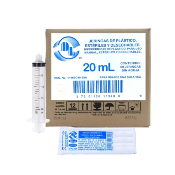 Jeringa 20Ml Sin Aguja C/50 Dl