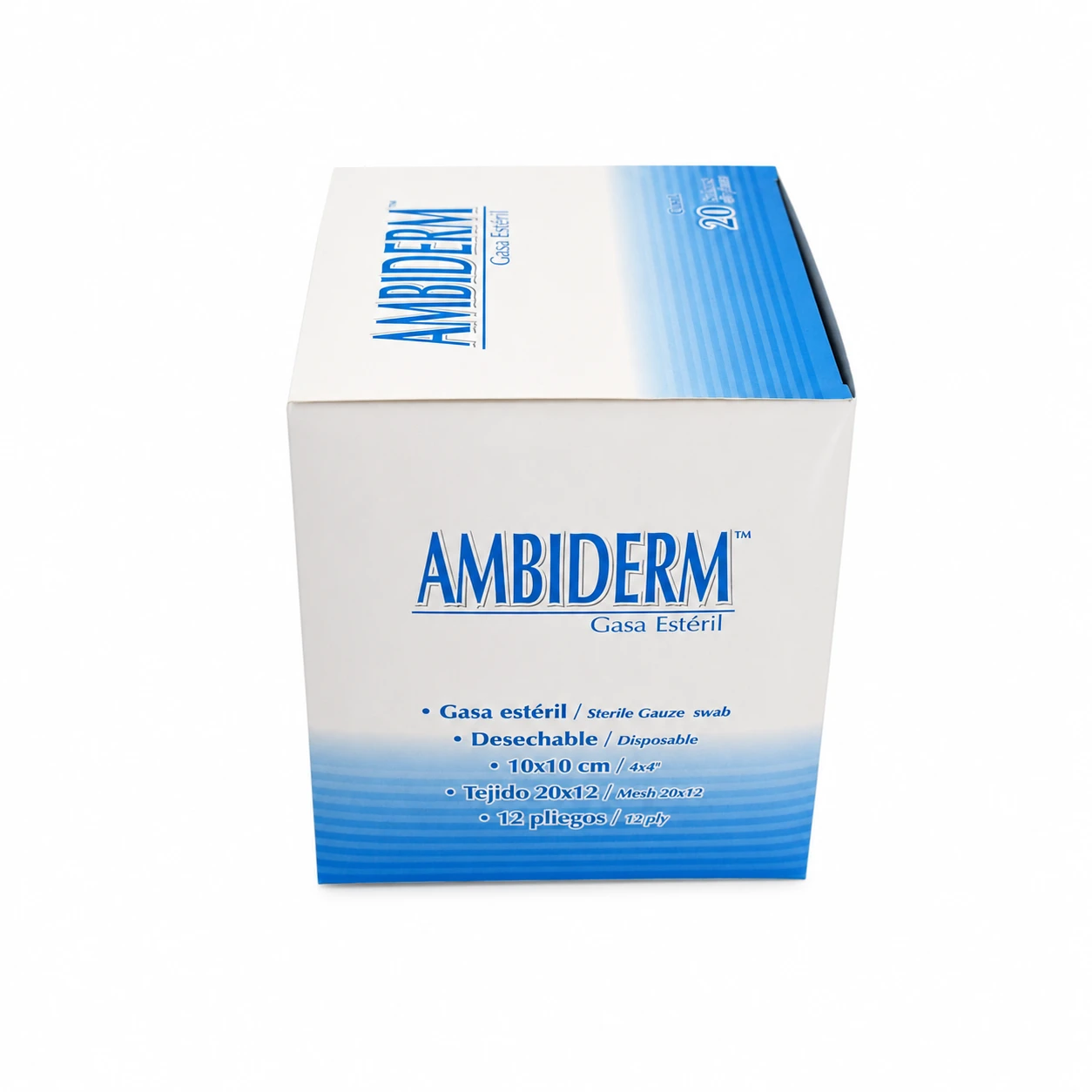 Gasa Estéril 10x10 Ambiderm Caja 20 Sobres C/5 Gasa C/u - Imagen 4
