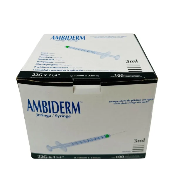 Jeringa 3Ml 22X32 Negra C/100 Ambiderm - Imagen 2