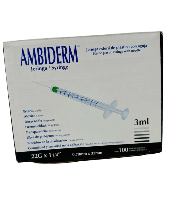 Jeringa 3Ml 22X32 Negra C/100 Ambiderm - Imagen 3
