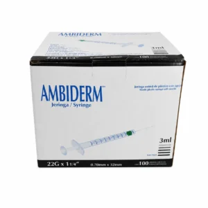 Jeringa De 3ml Negra 22g X 32mm Ambiderm Caja/100 Pz