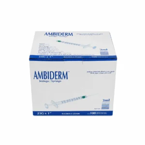 Jeringa De 3ml Azul 23g X 1 Ambiderm Caja/100 Pz