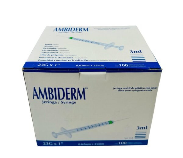 Jeringa 3Ml 23X25 Azul C/100 Ambiderm