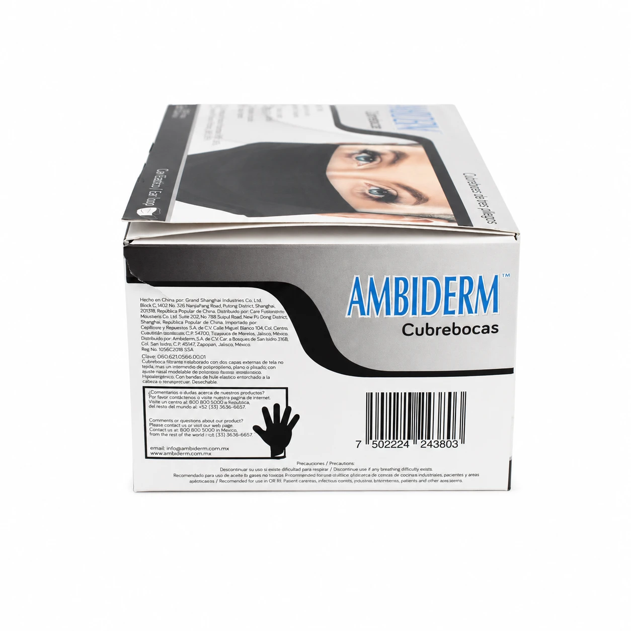 CUBREBOCAS DE 3 PLIEGOS NEGRO AMB. - Imagen 2