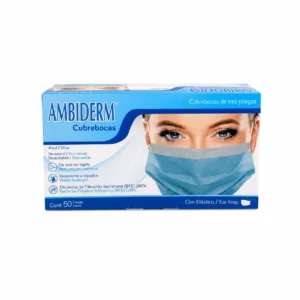 CUBREBOCAS 3 PLIEGOS AZUL C/50 AMBIDERM