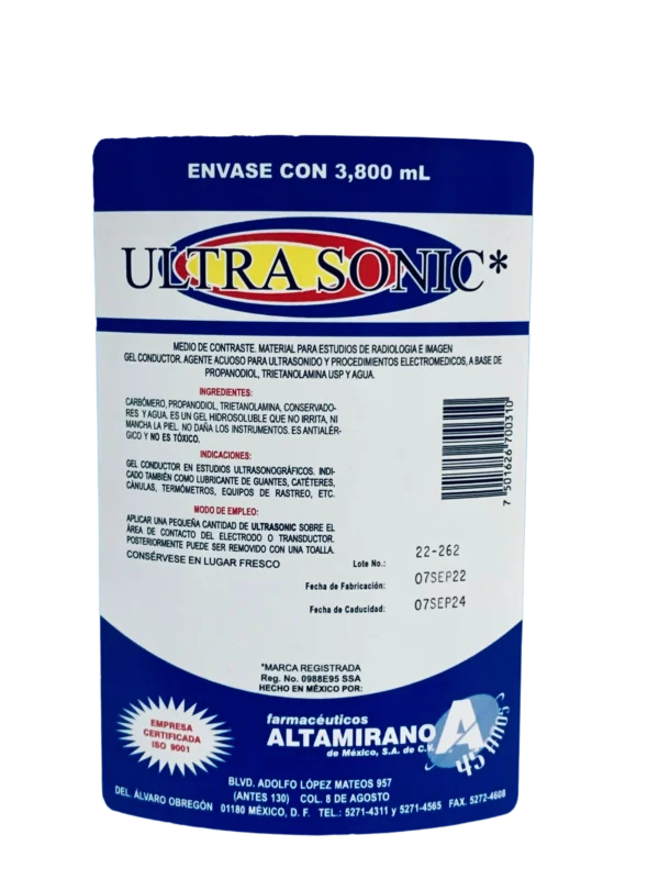 Gel Ultrasonic 3.8 Lts Altamirano - Imagen 2