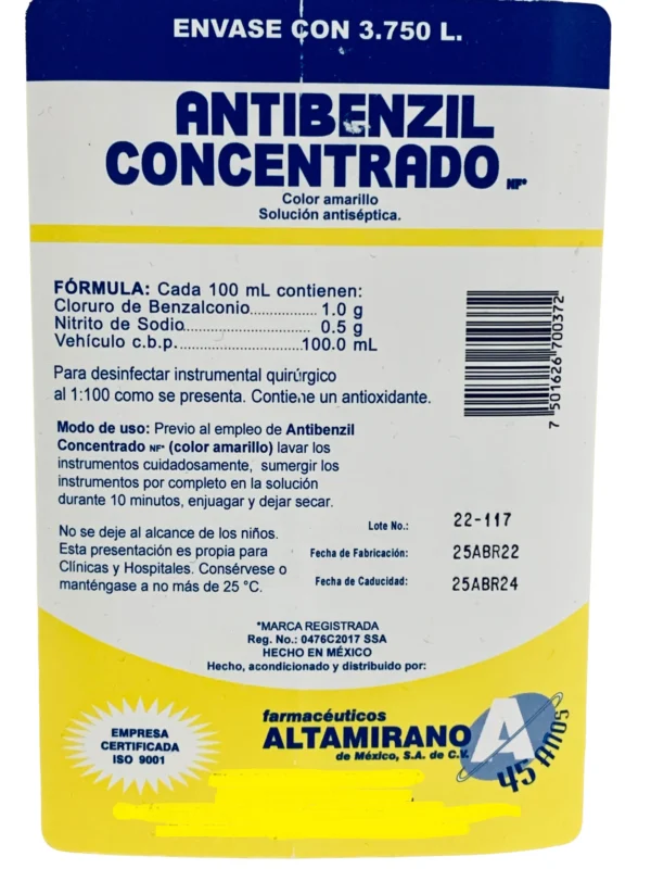 Antibenzil Concentrado Amarillo 3.75 Lt - Imagen 2
