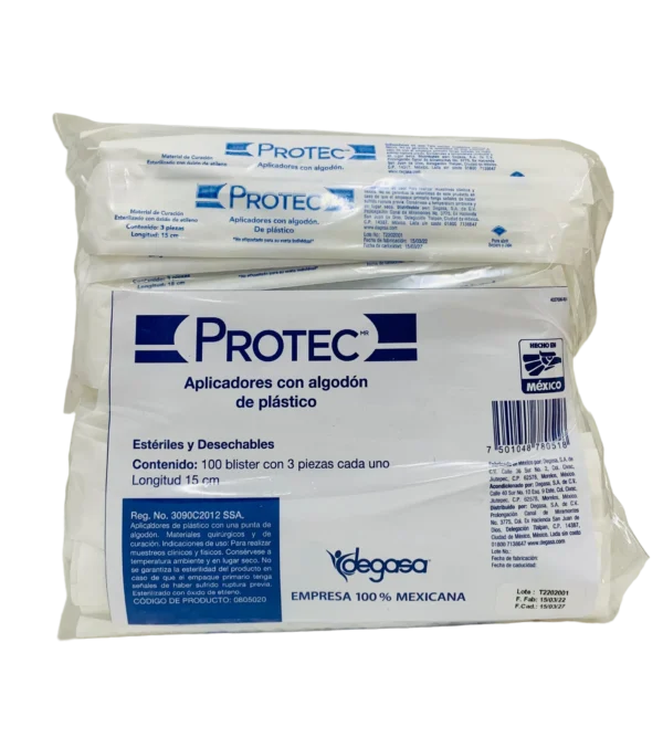 Aplicador Plastico Esteril 100 Sobre C/3