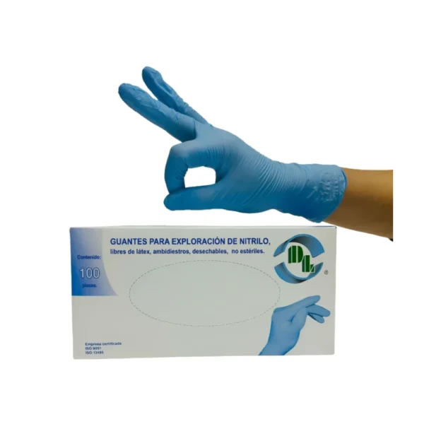 Guante Nitrilo N/Est. Med Azul C/100 Dl