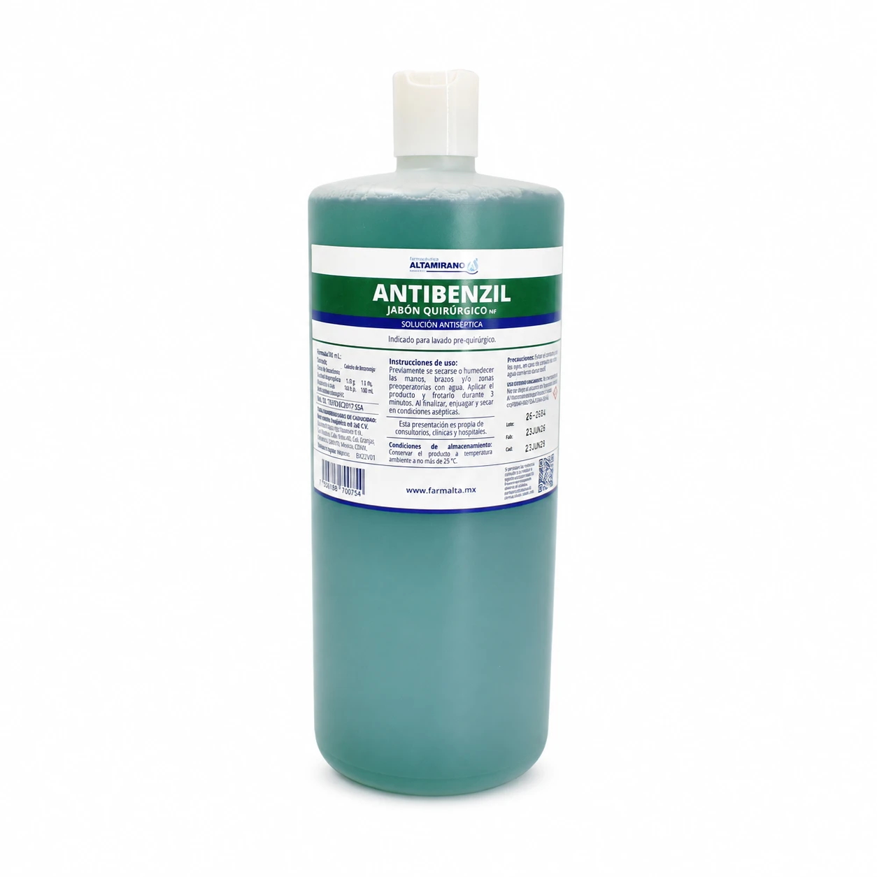 Jabón Quirúrgico Antibenzil Verde 1 Litro (1 Pieza) - Imagen 3