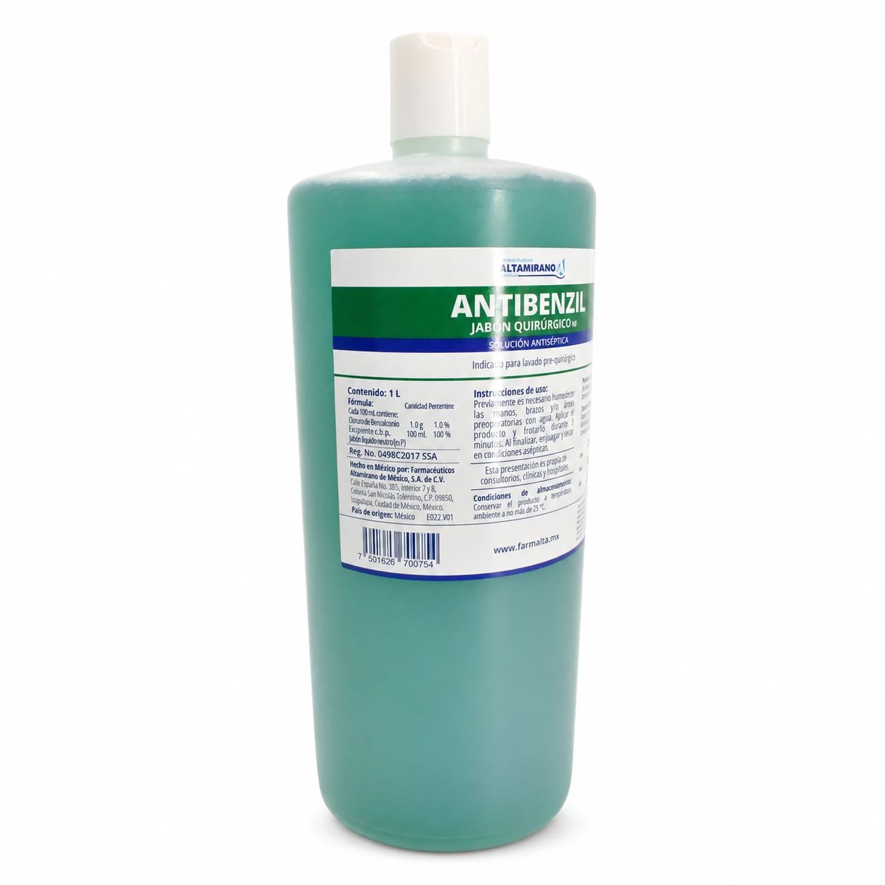 Jabón Quirúrgico Antibenzil Verde 1 Litro (1 Pieza) - Imagen 2