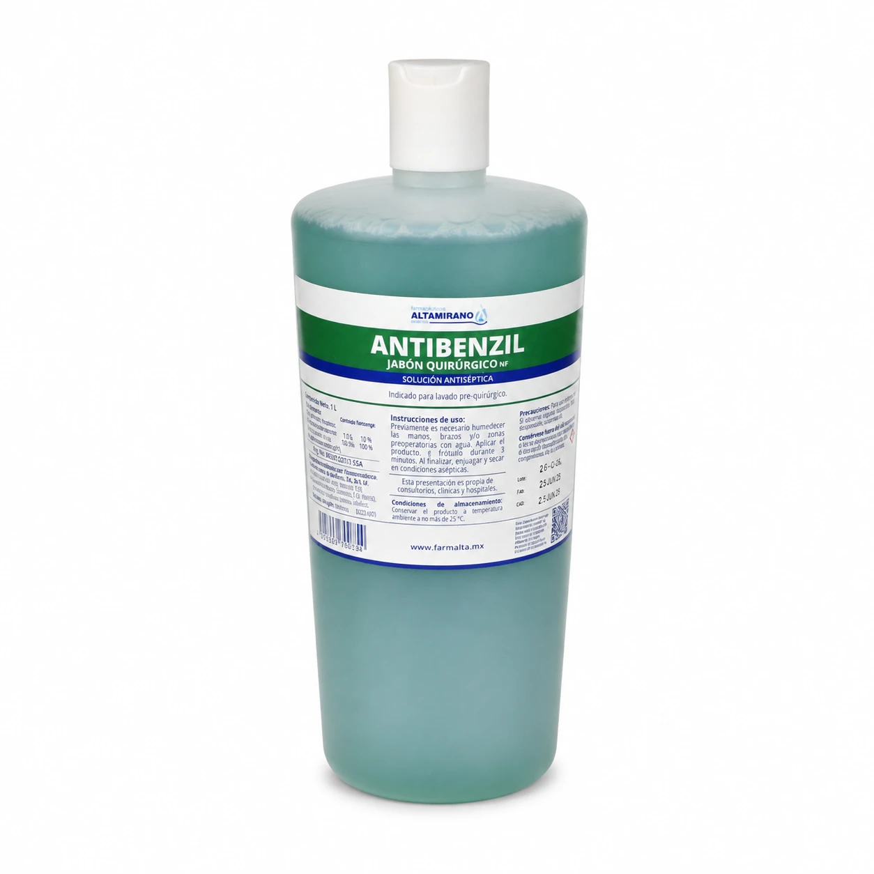Jabón Quirúrgico Antibenzil Verde 1 Litro (1 Pieza)