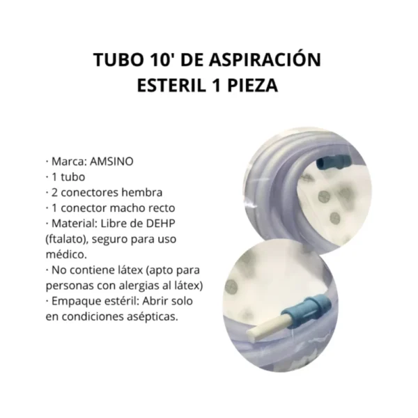 Tubo 10' De Aspiración Esteril - Imagen 3